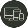 icone ilustrativo representando telas, computador, tablet e celular